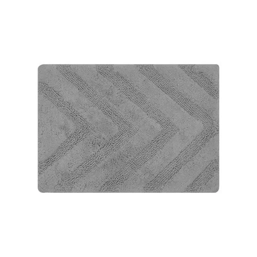 Better Trends Hugo Gray 100% Cotton Rectangle Bath Rug 17x24 Soft Absorbent